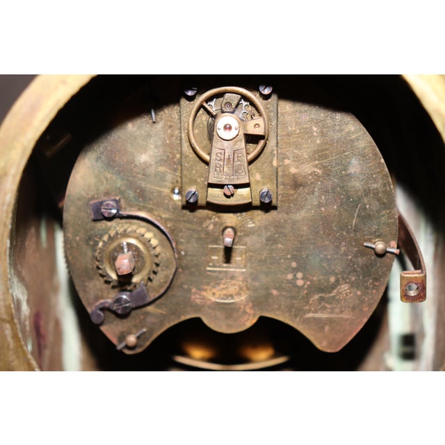 Fine French Empire Style Figural Maiden Solid Bronze Mantel Clock 1900s Era For Sale - Image 13 of 15