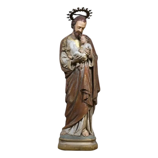 Large 19th Century Joseph with Child For Sale