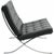 Ludwig Mies van der Rohe for Knoll Barcelona chair upholstered in black leather, and with a steel frame. The chair is from...