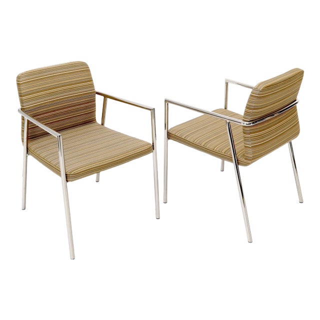 Pair of Bauhaus Style Mid-Century Modern Style Chairs by Bernhardt For Sale