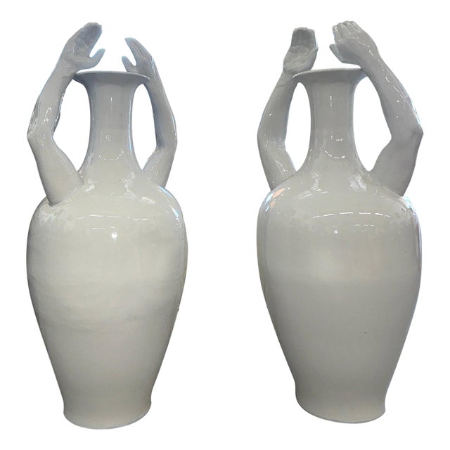 Massive Hand Urns by Pols Potten For Sale