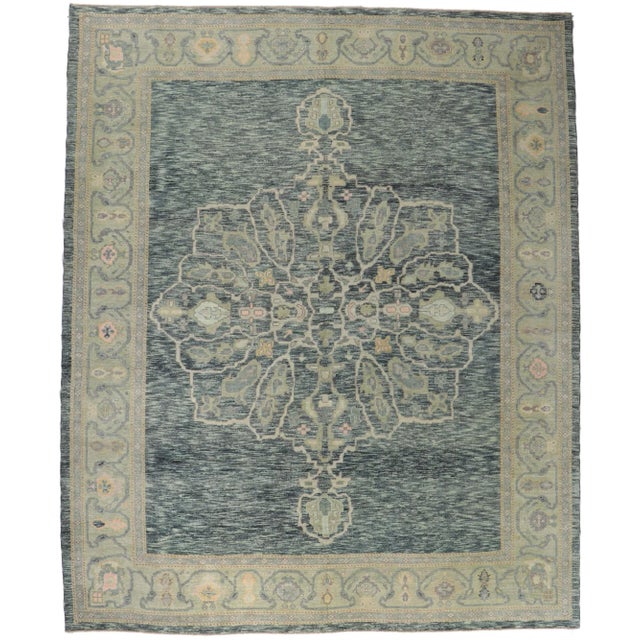 Large Turkish Oushak Rug - 12'02 X 14'09 For Sale - Image 9 of 9