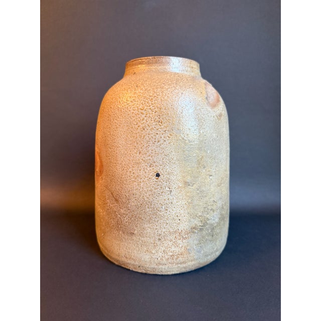 Farmhouse Vintage Salt Glazed Stoneware Crock For Sale - Image 3 of 7