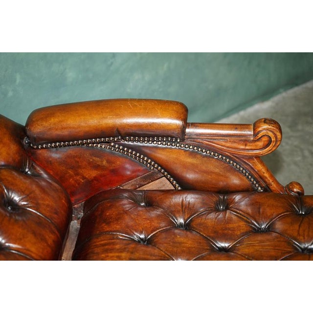 Antique Walnut and Leather Reclining Library Lounge Chair by William Smee, 1850s For Sale - Image 17 of 18