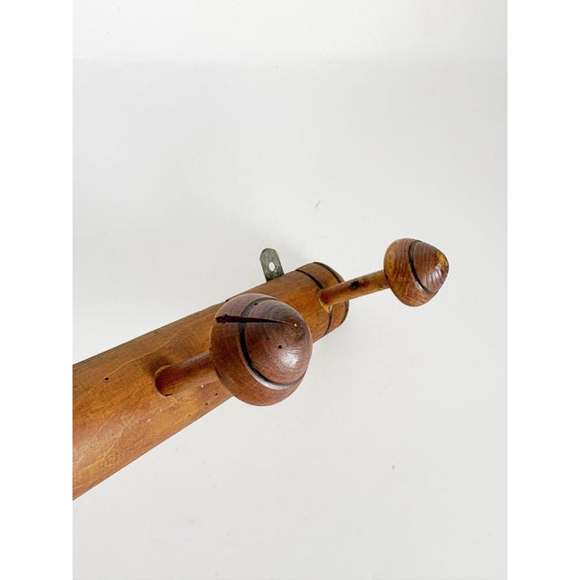 1930s French Provincial Brown Wooden Coat Rack, France, 1930s For Sale - Image 5 of 12