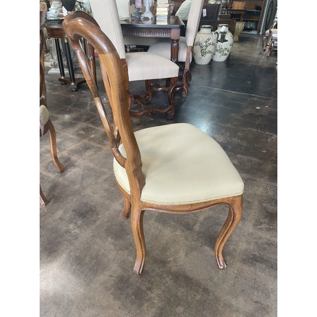 1990s Italian Side Chair With Antique Walnut Finish For Sale - Image 4 of 7