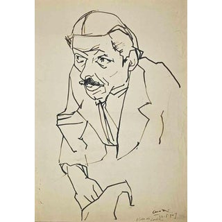 Umberto Maria Casotti, Portrait, 1947, Pen on Paper For Sale