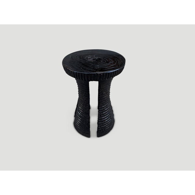 Andrianna Shamaris Sculptural Teak Wood Side Table or Stool For Sale In New York - Image 6 of 6
