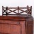 British Colonial Grass Cloth and Faux Bamboo Three-Tiered Cabinet and Desk For Sale - Image 4 of 10