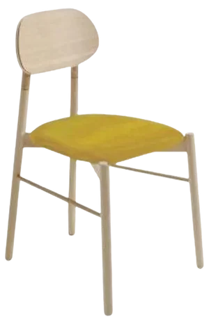 Bokken Upholstered Chair in Natural Beech by Colé Italia