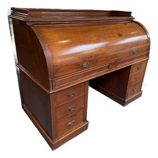 English Roll Top Victorian Secretaire, Circa 1860 For Sale
