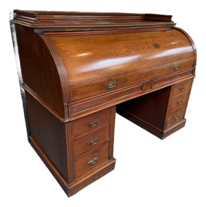 English Roll Top Victorian Secretaire, Circa 1860