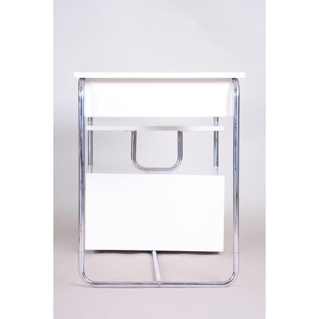 Bauhaus Writing Desk in Chromed Steel and Lacquered Wood, Germany, 1930s For Sale - Image 6 of 14