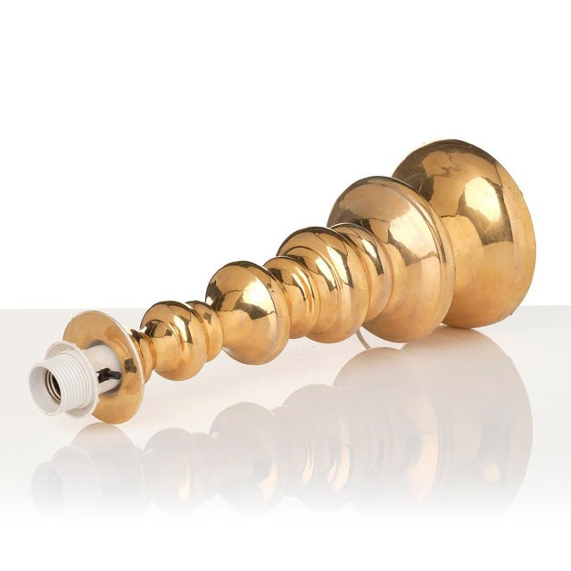 Bergboms, table lamp, ceramic, "B-25", 1960s. Gold-coloured glaze. Label marked Bergboms B-25 and stamped Made in...