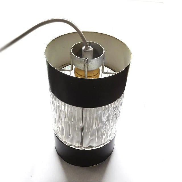 Mid-Century Ice Glass Pendant Lamp from Philips, 1950s, in Very Good conditions. Designed 1950 to 1959 This piece is...