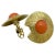 Modern 1980s Givenchy Gold Textured Clip-on Earrings With Orange Cabochons For Sale - Image 3 of 5