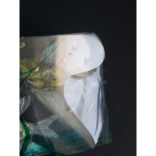 Vintage Alfredo Barbini Murano Attributed Glass Aquarium 3 Fish For Sale - Image 9 of 12