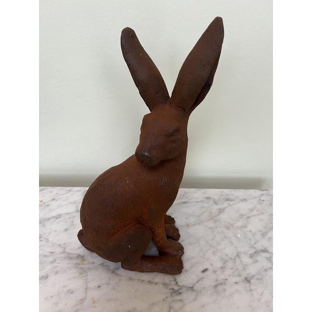 Cast Iron Model of a Wild Hare Looking Over Its Shoulder For Sale - Image 4 of 6