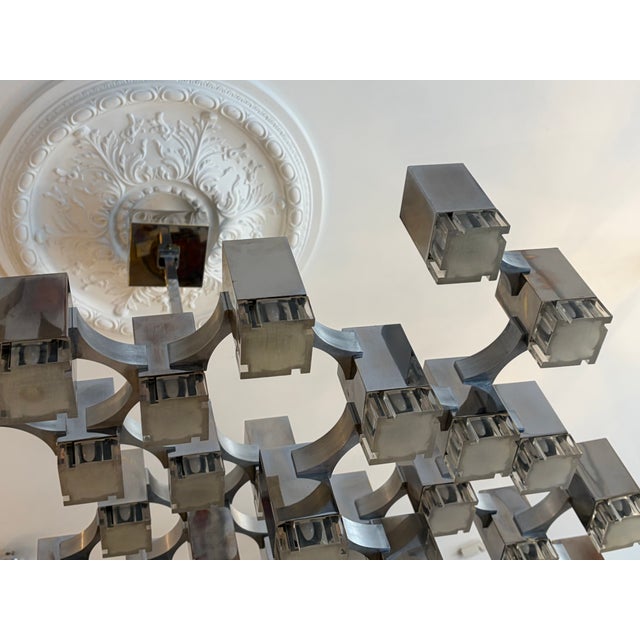 Large Mid-Century Italian Cubic Chandelier by Gaetano Sciolari, 1970 For Sale - Image 6 of 17