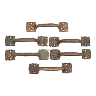 Set of Gothic Bronze Window Lift Furniture Pulls Handles For Sale