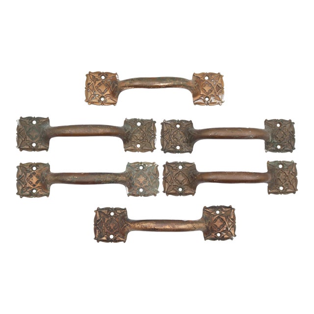 Set of Gothic Bronze Window Lift Furniture Pulls Handles For Sale