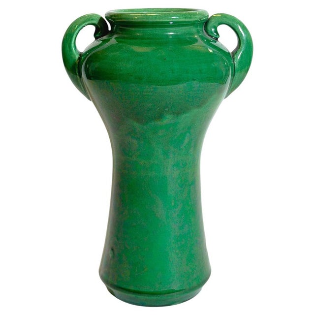 Art Nouveau Awaji Pottery Green Glazed Vase, 1890s For Sale - Image 10 of 10