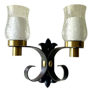 Large Brutalist Wall Lamp by Jean Perzel, 1950 For Sale