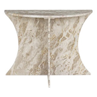 Matthew Izzo Home Constantine Half-Foom Marble Console Table For Sale