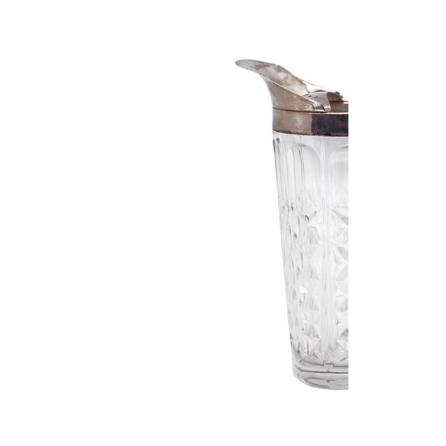 This signed Val St Lambert 1940s Cut Crystal and Sterling Silver Cocktail Mixer is a great addition to your bar.