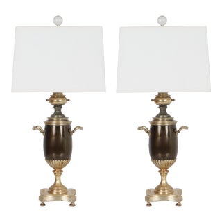 Pair of Brass and Black Lamps by Westwood, C. 1960