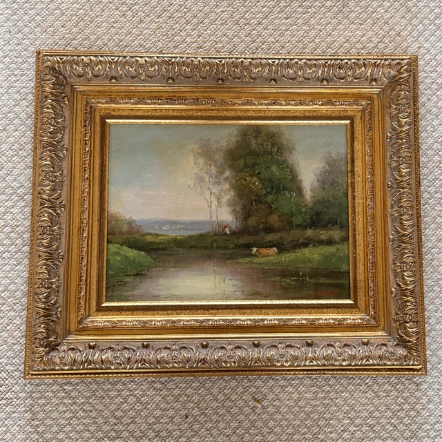 20th Century European Pastoral Oil Painting by L Stepano For Sale - Image 4 of 8