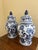 A beautiful pair of large Chinoiserie blue and white porcelain covered ginger jars or temple jars China, Late 20th Century...