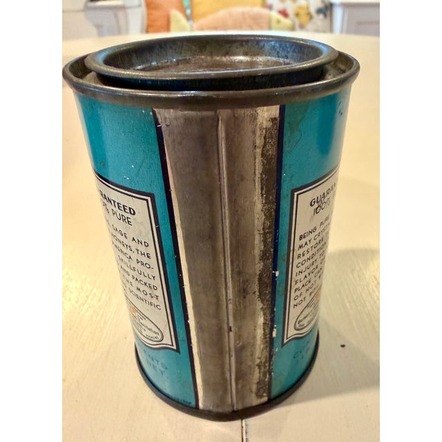 Blue Vintage Coffee and Tea Time Tins, Set of 5 For Sale - Image 8 of 18