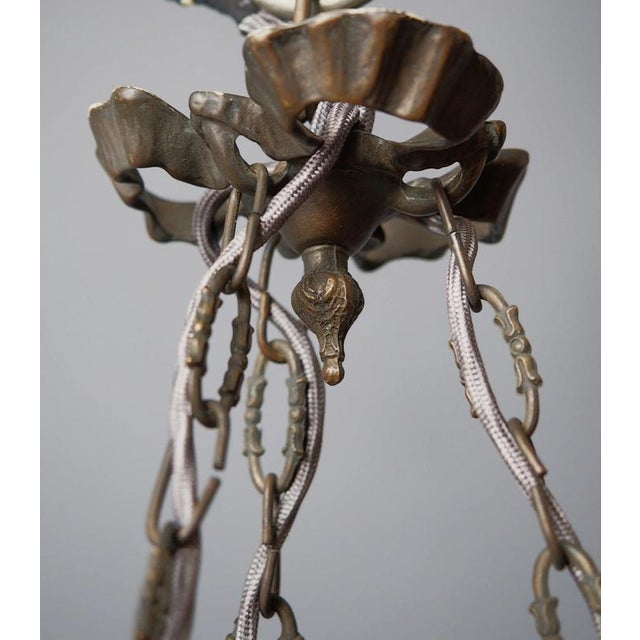 Metal Baroque Chandelier with Putia For Sale - Image 7 of 10