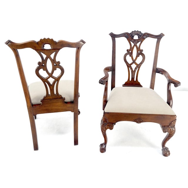 1970s Henredon Set of 10 Mahogany Ball & Claw Chippendale Style Dining Chairs For Sale - Image 5 of 12
