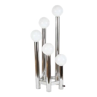 Austrian Mid-Century Modern Five-Light Chrome Skyscraper Table Lamp, Kalmar Style, 1960s For Sale