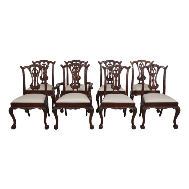 Set of 8 Maitland Smith Mahogany Philadelphia Dining Chairs For Sale