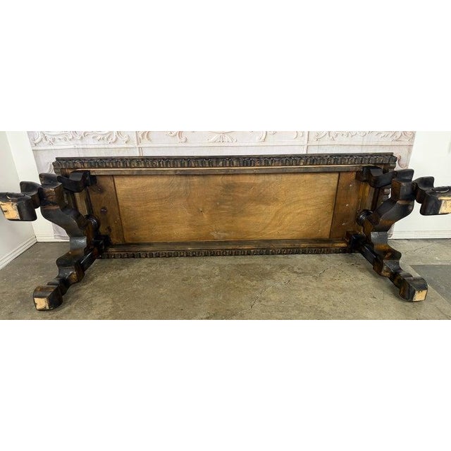 Spanish Revival Hand-Carved Walnut Console Table, Circa 1920-1940 For Sale - Image 12 of 18