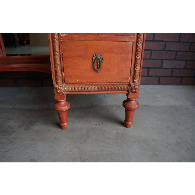 Antique French Regency Style Vanity With Mirror For Sale - Image 6 of 9