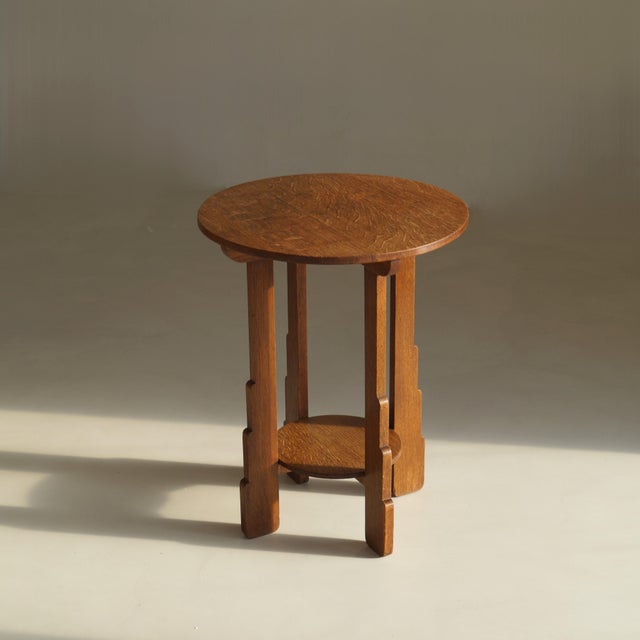 Dutch Amsterdam School Art Deco Stepped Side Table with Ball Feet, 1920s For Sale - Image 13 of 16