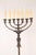 Late 19th century Menorah candelabras that have been electrified. The bases are marble and iron with detailed...