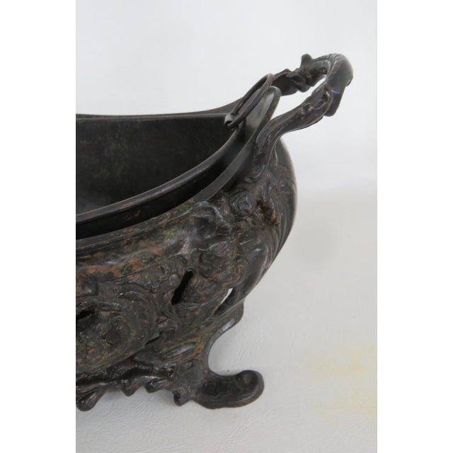 Metal Jardiniere Planter Rococo Style Scrollwork Footed Centerpiece Bowl 4957b For Sale - Image 18 of 18