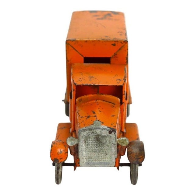 Metal Antique Pressed Steel “Toy Town Grocery” Advertising Truck C1920 For Sale - Image 7 of 10