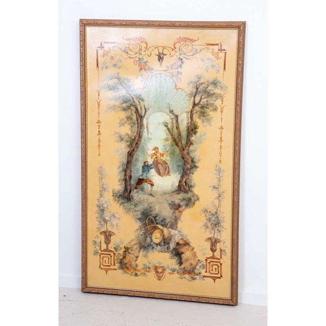 Early 20th Century French Rococo Style Painting of l'Escarpolette After Jean-Honoré Fragonard For Sale - Image 5 of 9