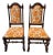 1970s Ethan Allen Jacobean Royal Charter Oak Dining Room Side Chairs Gothic Pair For Sale