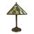 Metal Arts & Crafts Rainaud 6 Panel Slag Glass Lamp, Manner of Bradley & Hubbard C1920 For Sale - Image 7 of 12