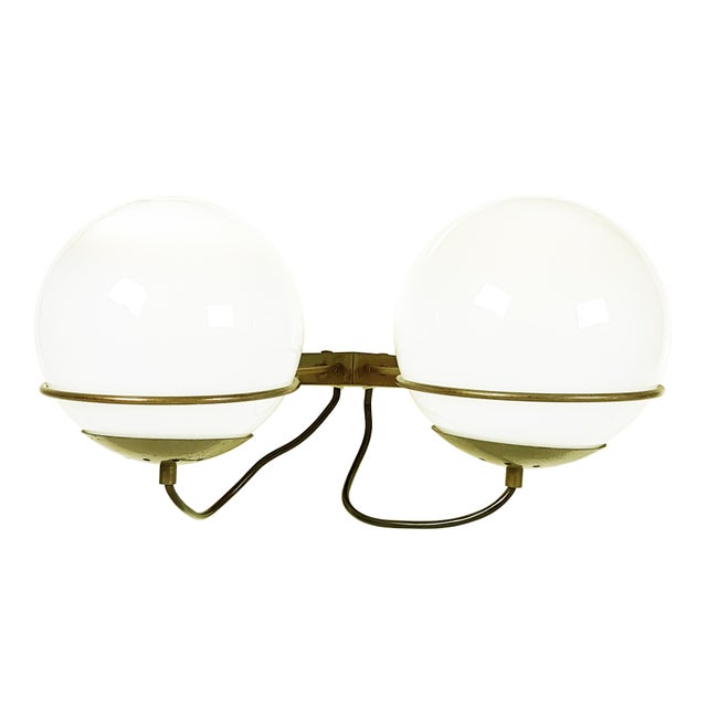 Mid-Century Modern Italian Glass & Brass Model B519 Sconces from Candle, 1960s, Set of 2 For Sale - Image 3 of 9