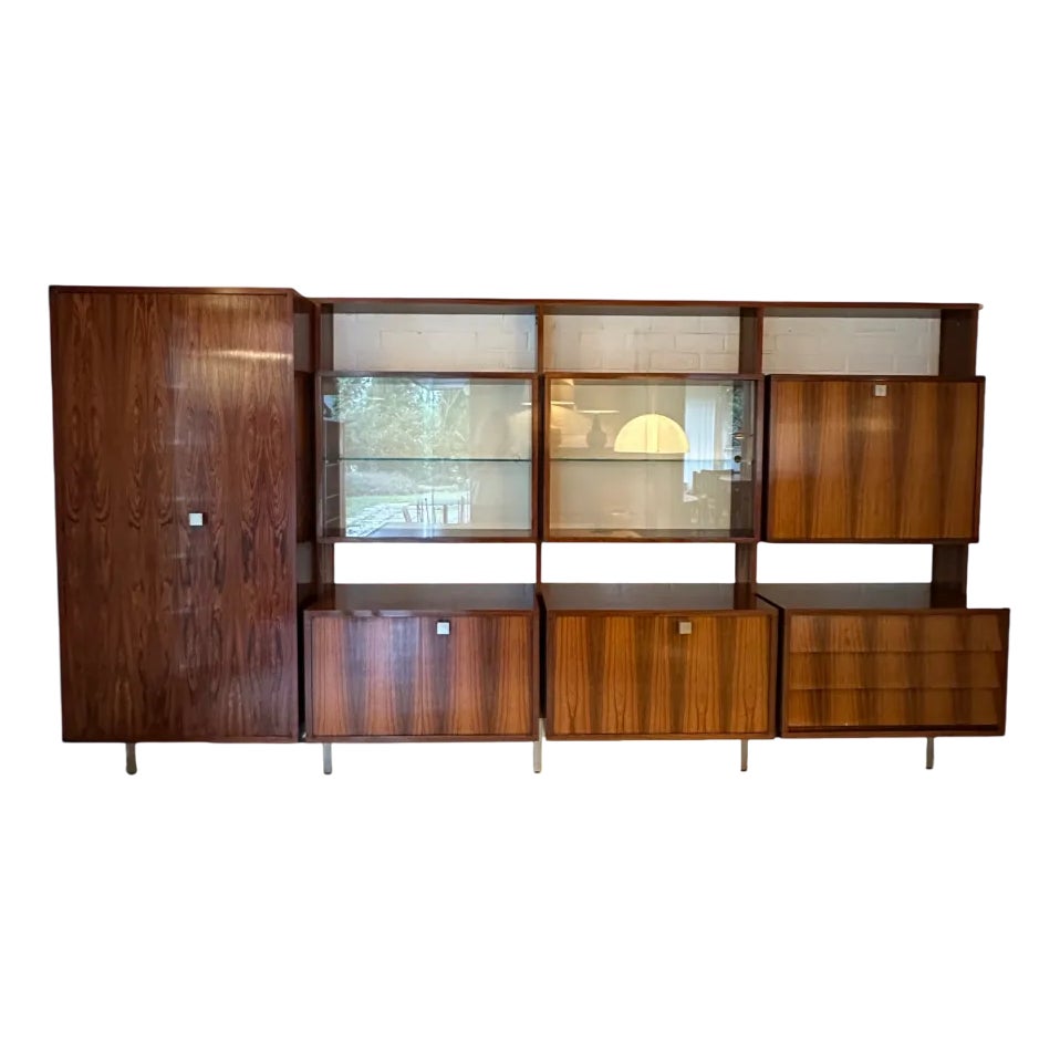 Indian Rosewood Wall Unit by Alfred Hendrickx for Belform, Belgium