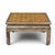 A vintage coffee table by Hal Kuehne, featuring a richly aged silvered frame and a graphic grid patterned inset top in...