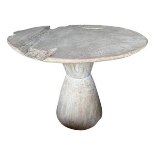 Andrianna Shamaris St. Barts Organic Teak Wood Round Table For Sale